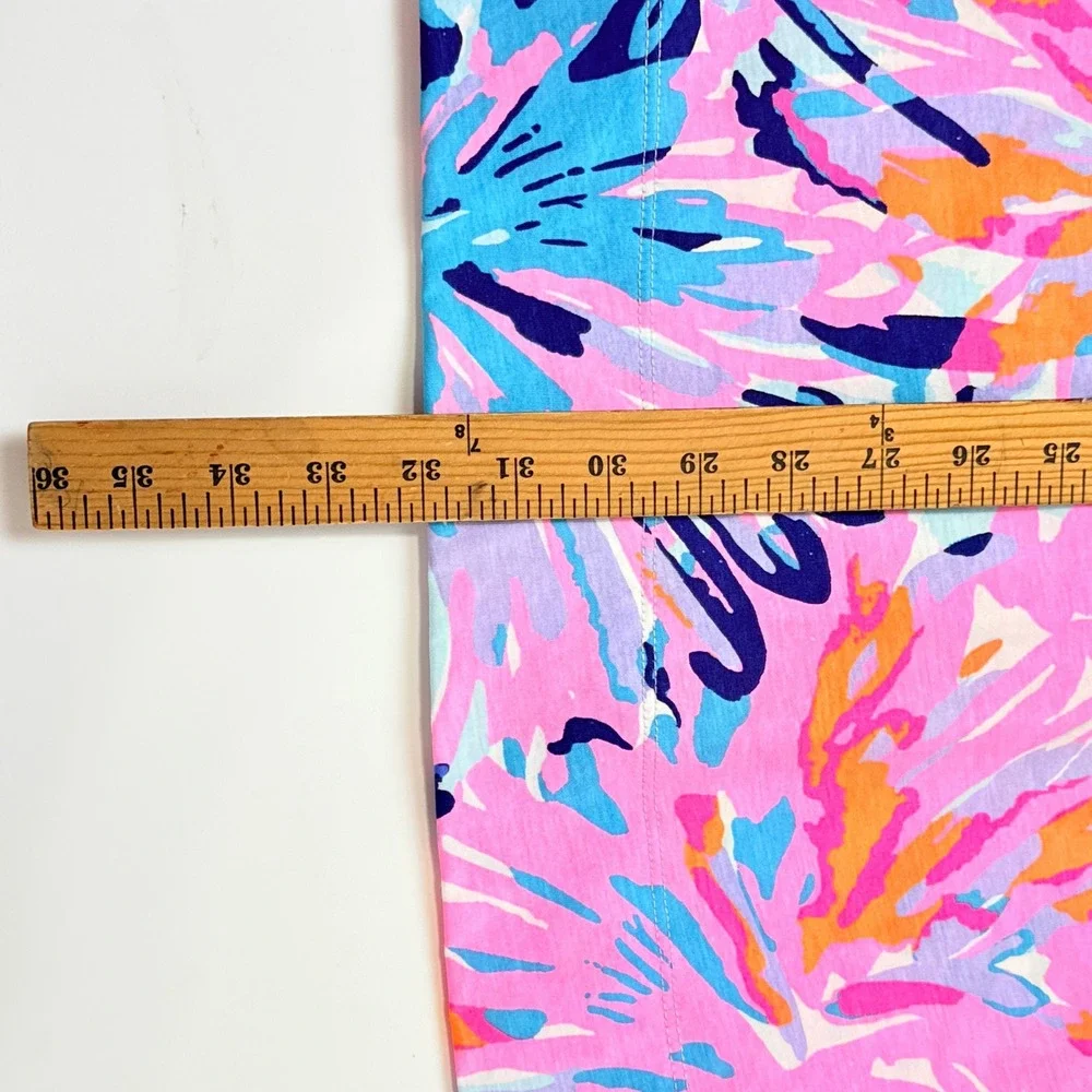 Lilly Pulitzer Marlow  Dress Pima Cotton Floral Print 3/4 Sleeve Pink Blue M - Picture 8 of 11